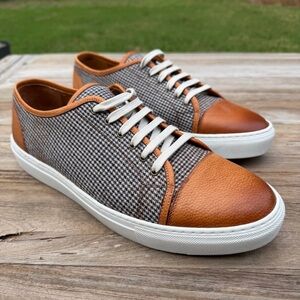 Taft The Jack Houndstooth Wool Leather Sneakers EU 44 US 11